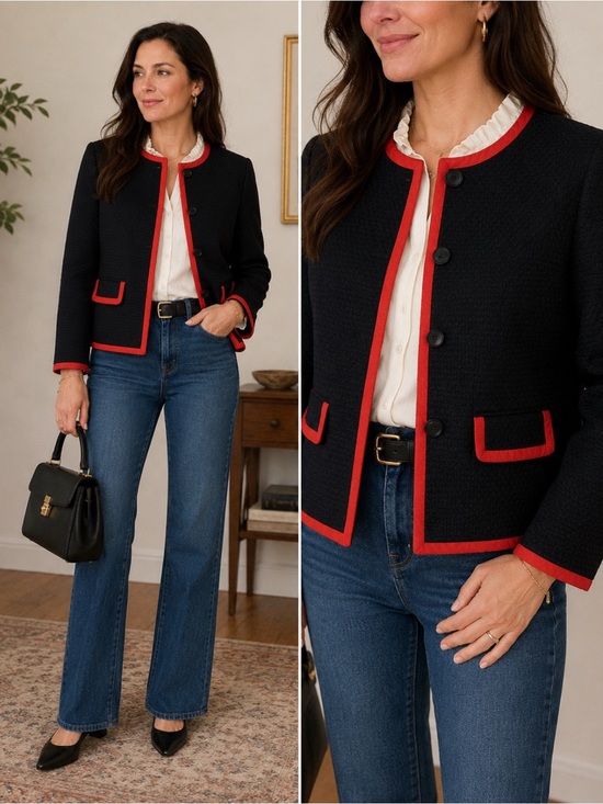 J. Crew Jackets & Blazers - J.Crew Three-Quarter Sleeve Lady Jacket in Matelassé Size 12